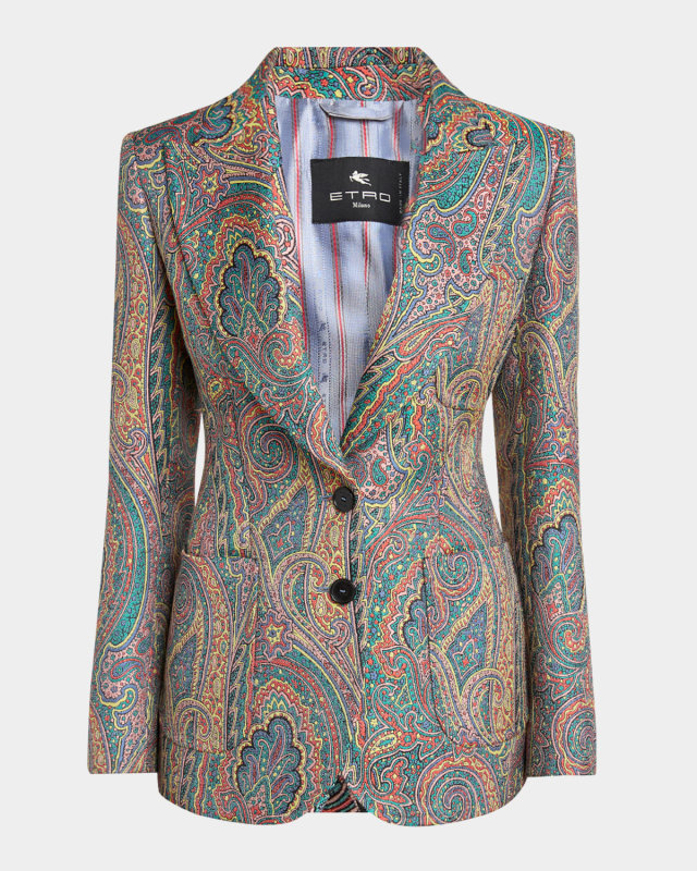 Paisley Single-Breasted Blazer